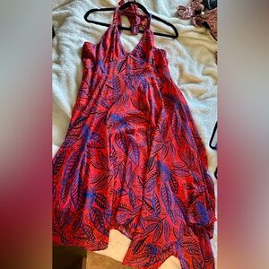 Alexis Red and Blue Halter Dress
